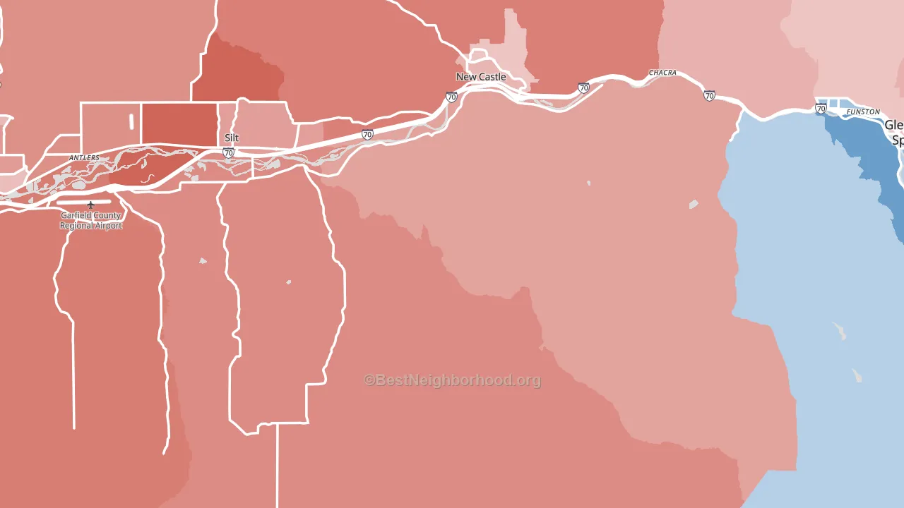 Garfield County, CO block-group political-lean map