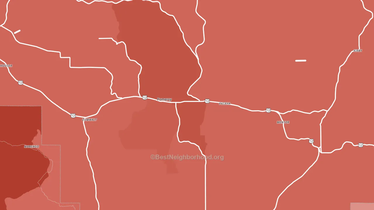 Garfield County, WA block-group political-lean map