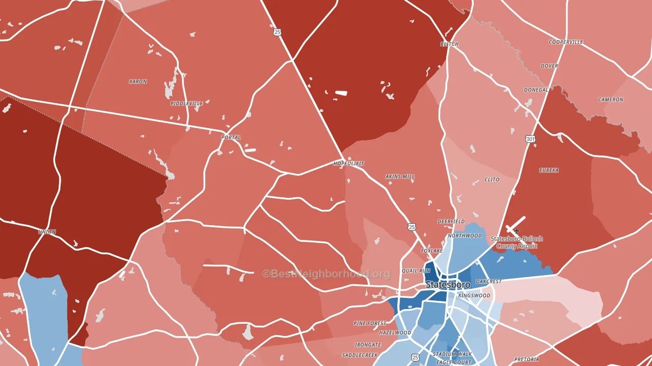 Garfield, GA block-group political-lean map