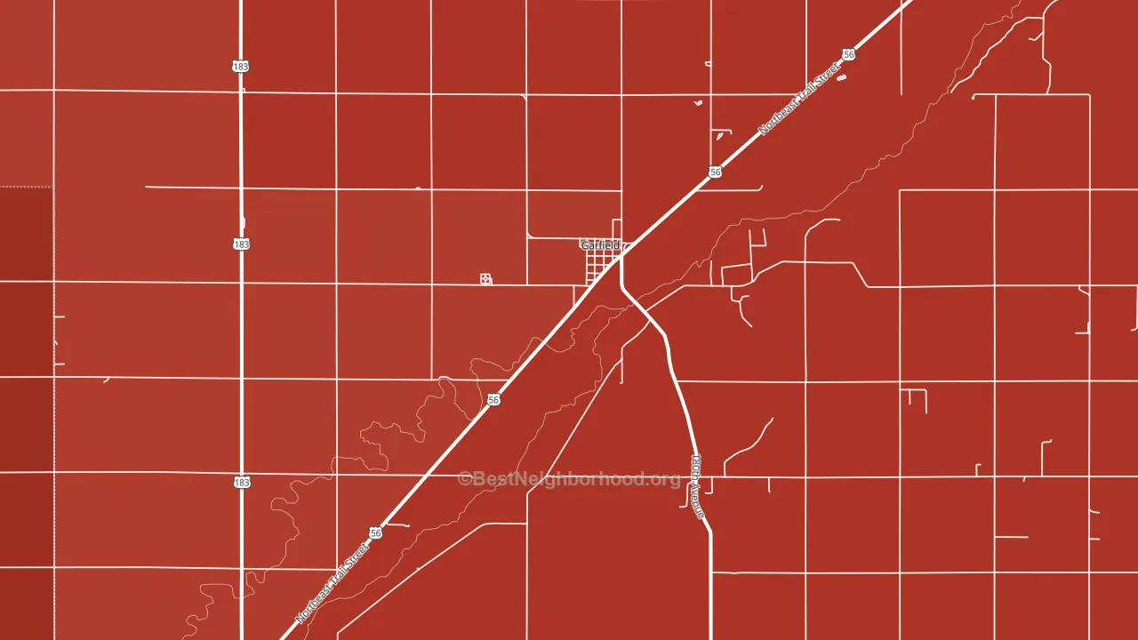 Garfield, KS block-group political-lean map
