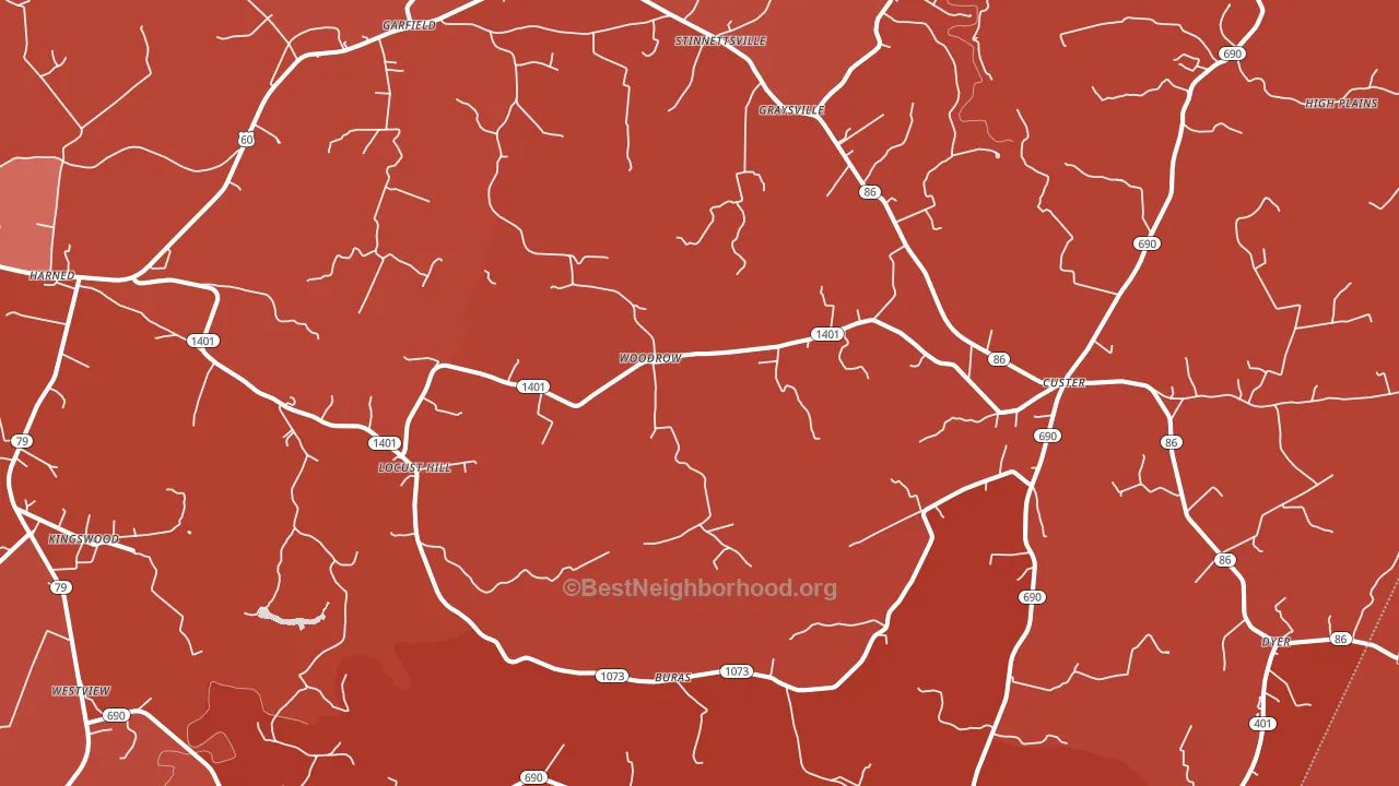 Garfield, KY block-group political-lean map
