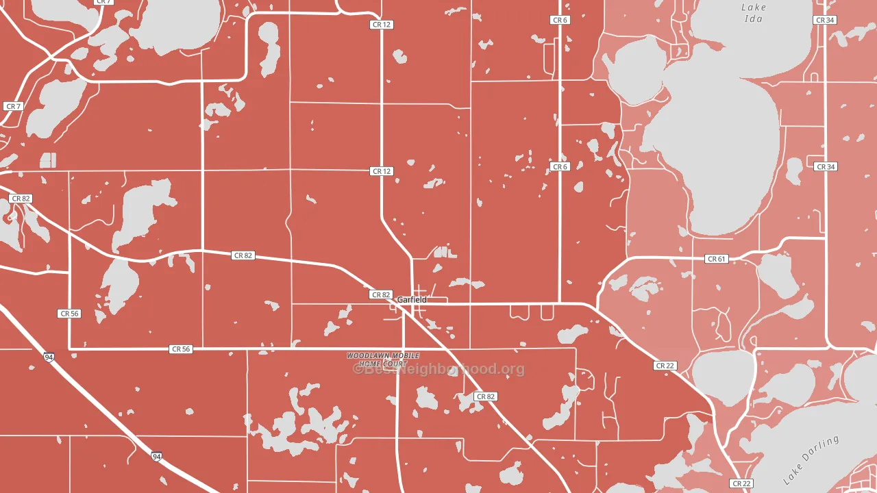 Garfield, MN block-group political-lean map