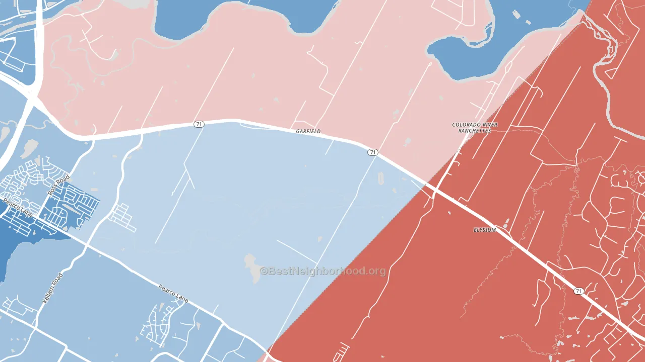 Garfield, TX block-group political-lean map