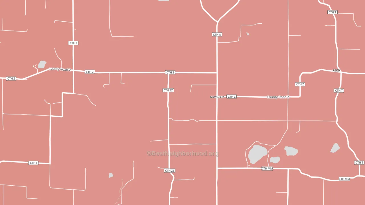 Garfield, WI block-group political-lean map