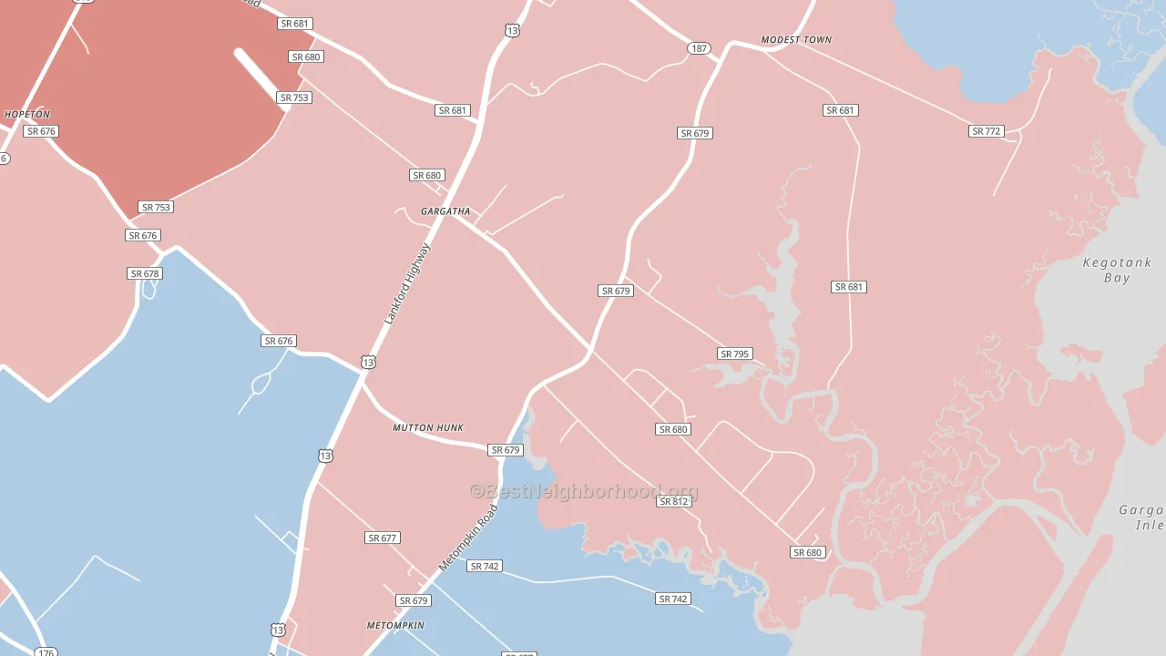 Gargatha, VA block-group political-lean map