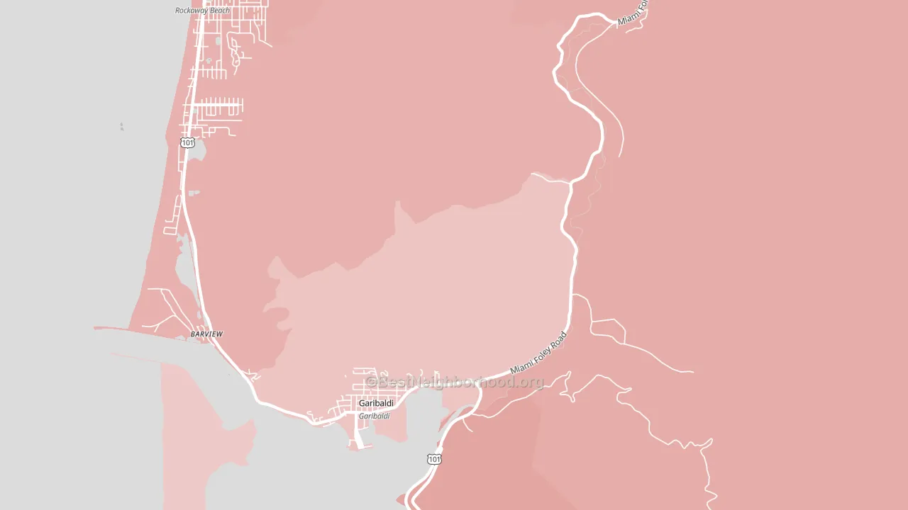 Garibaldi, OR block-group political-lean map