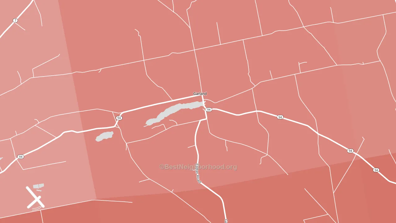Garland, ME block-group political-lean map