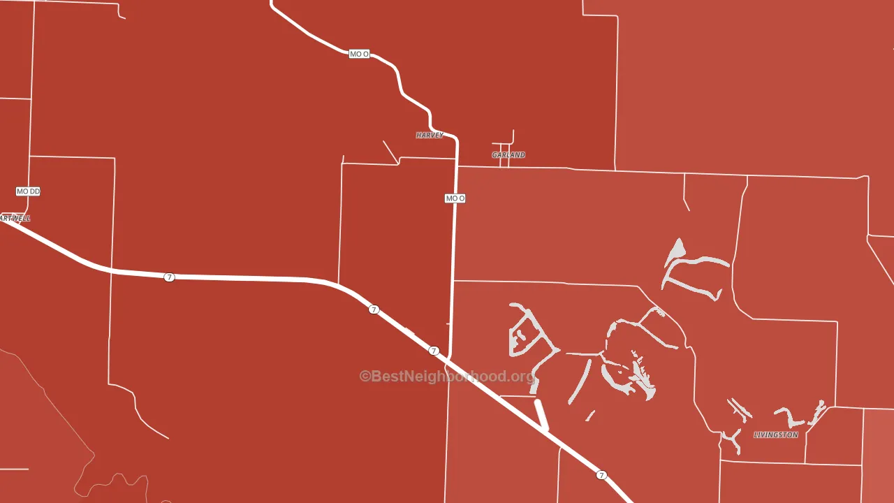 Garland, MO block-group political-lean map