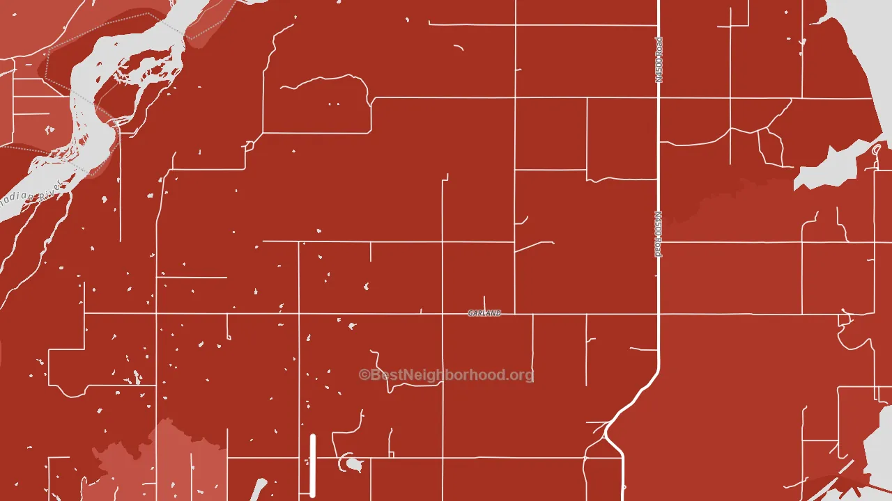 Garland, OK block-group political-lean map