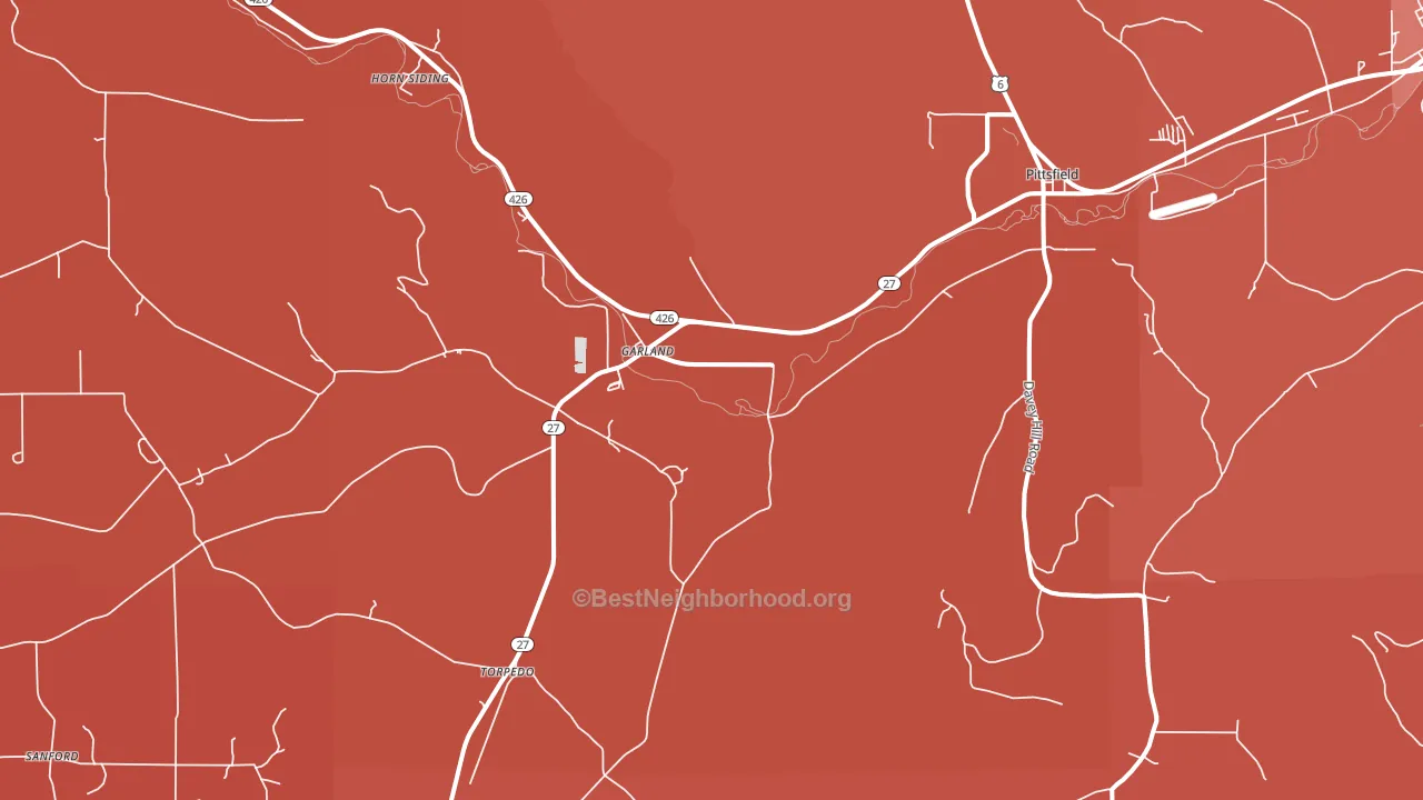 Garland, PA block-group political-lean map