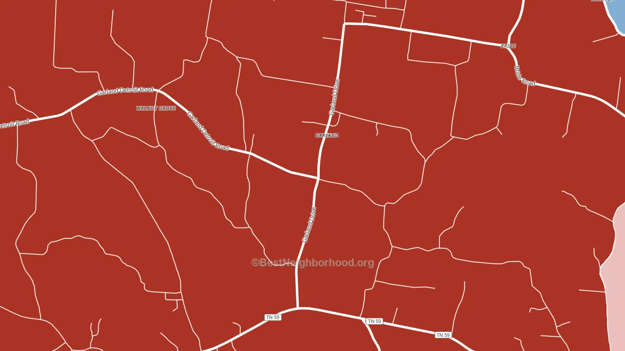 Garland, TN block-group political-lean map