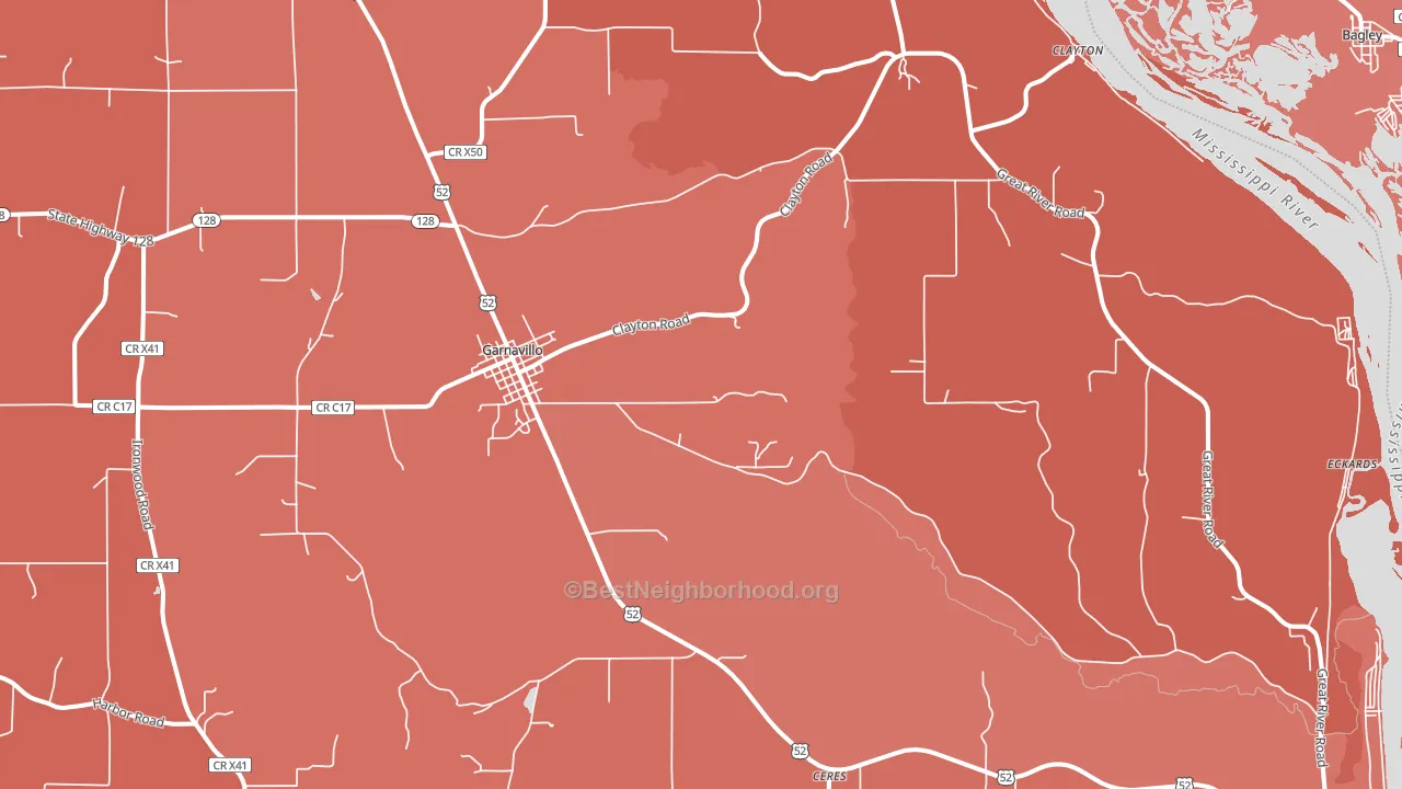 Garnavillo, IA block-group political-lean map