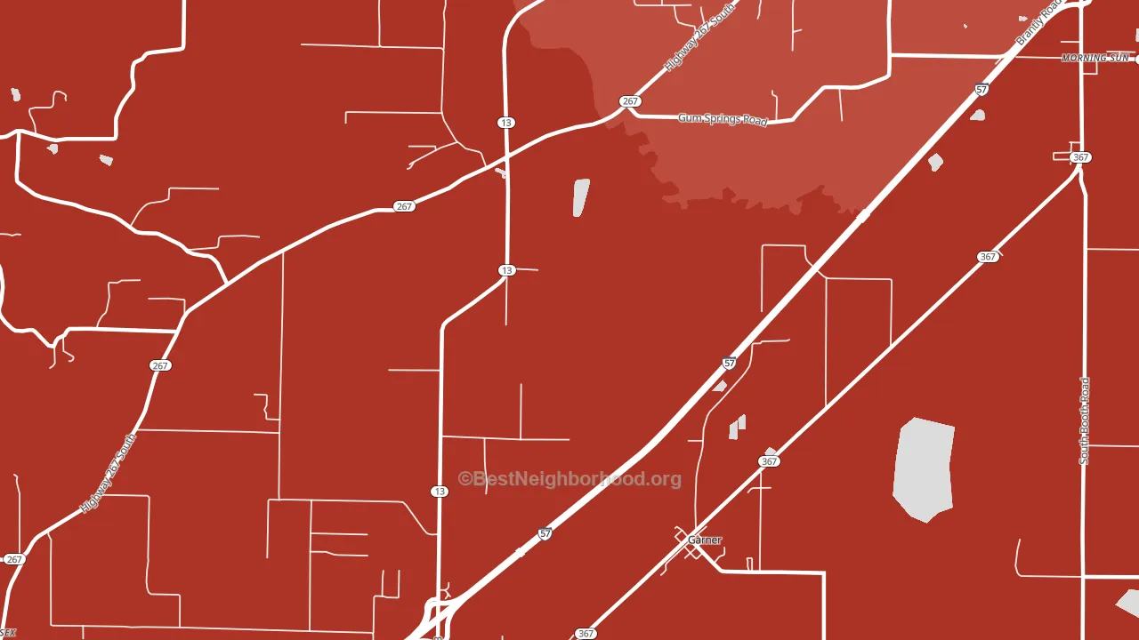 Garner, AR block-group political-lean map