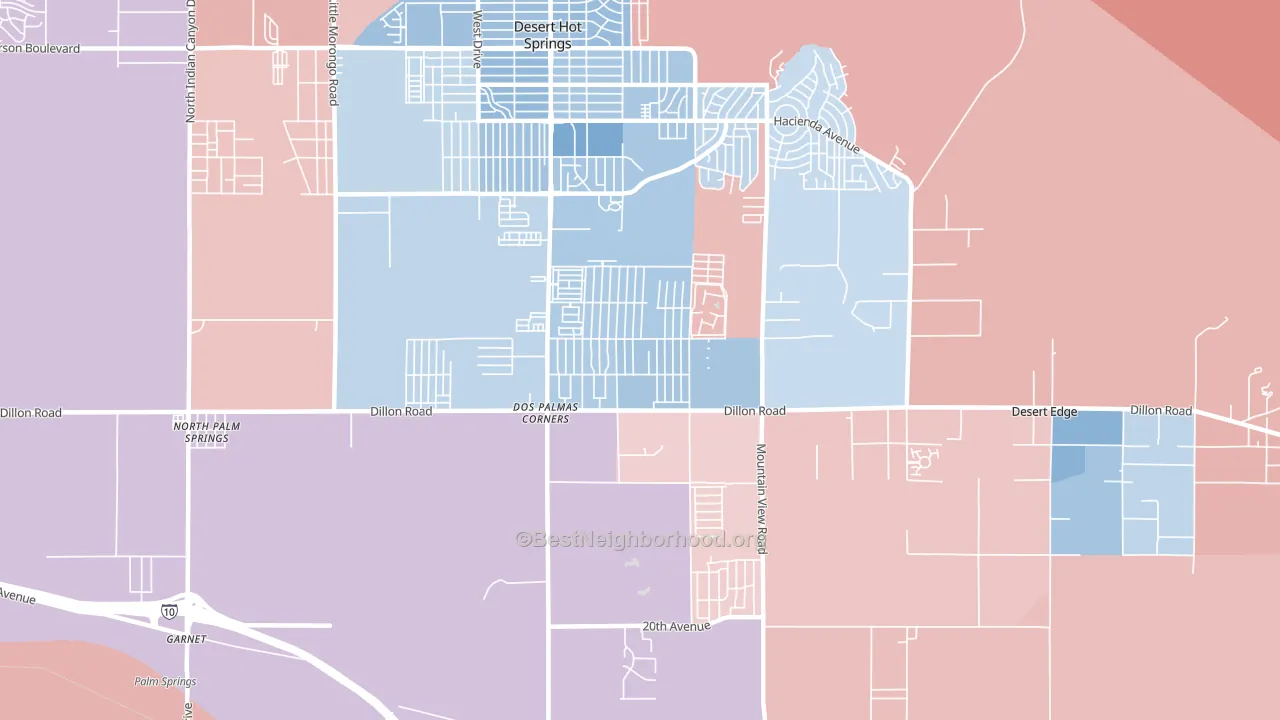 Garnet, CA block-group political-lean map