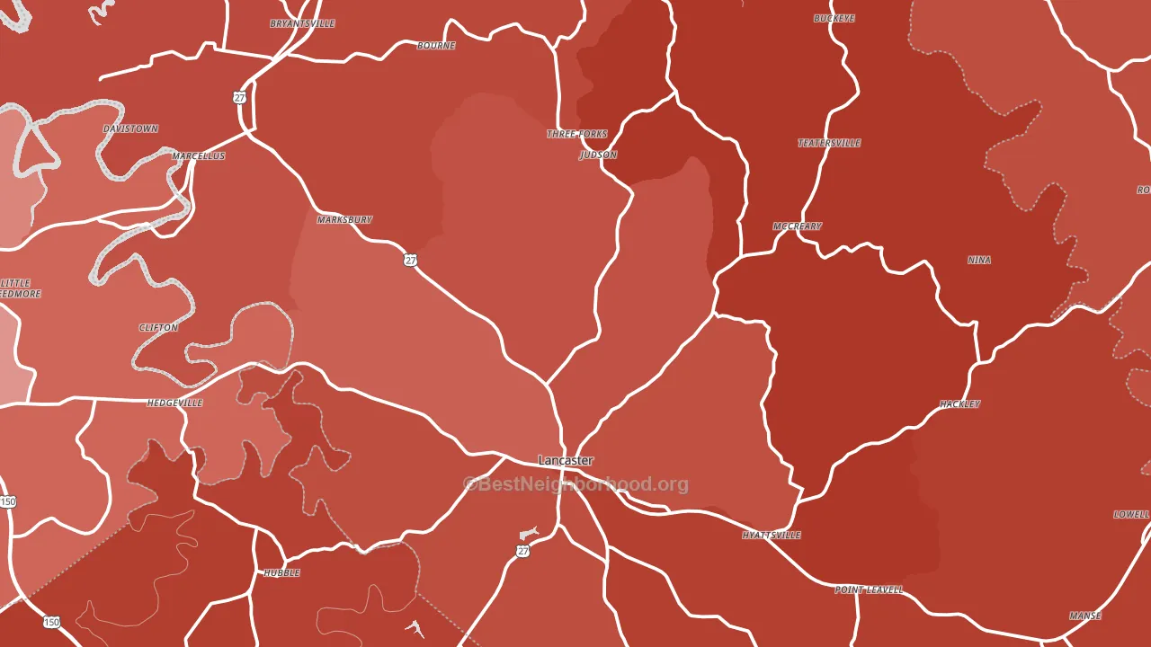 Garrard County, KY block-group political-lean map