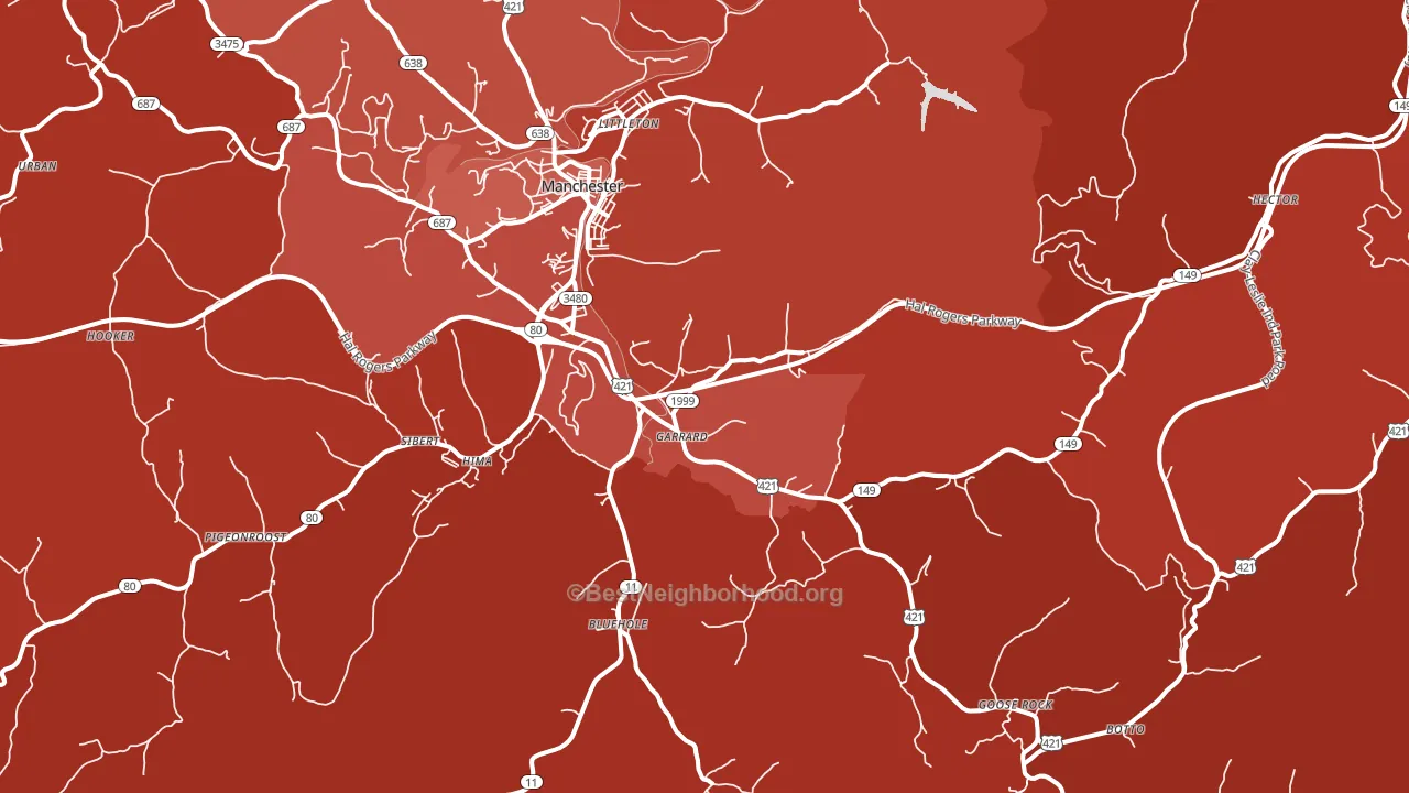 Garrard, KY block-group political-lean map
