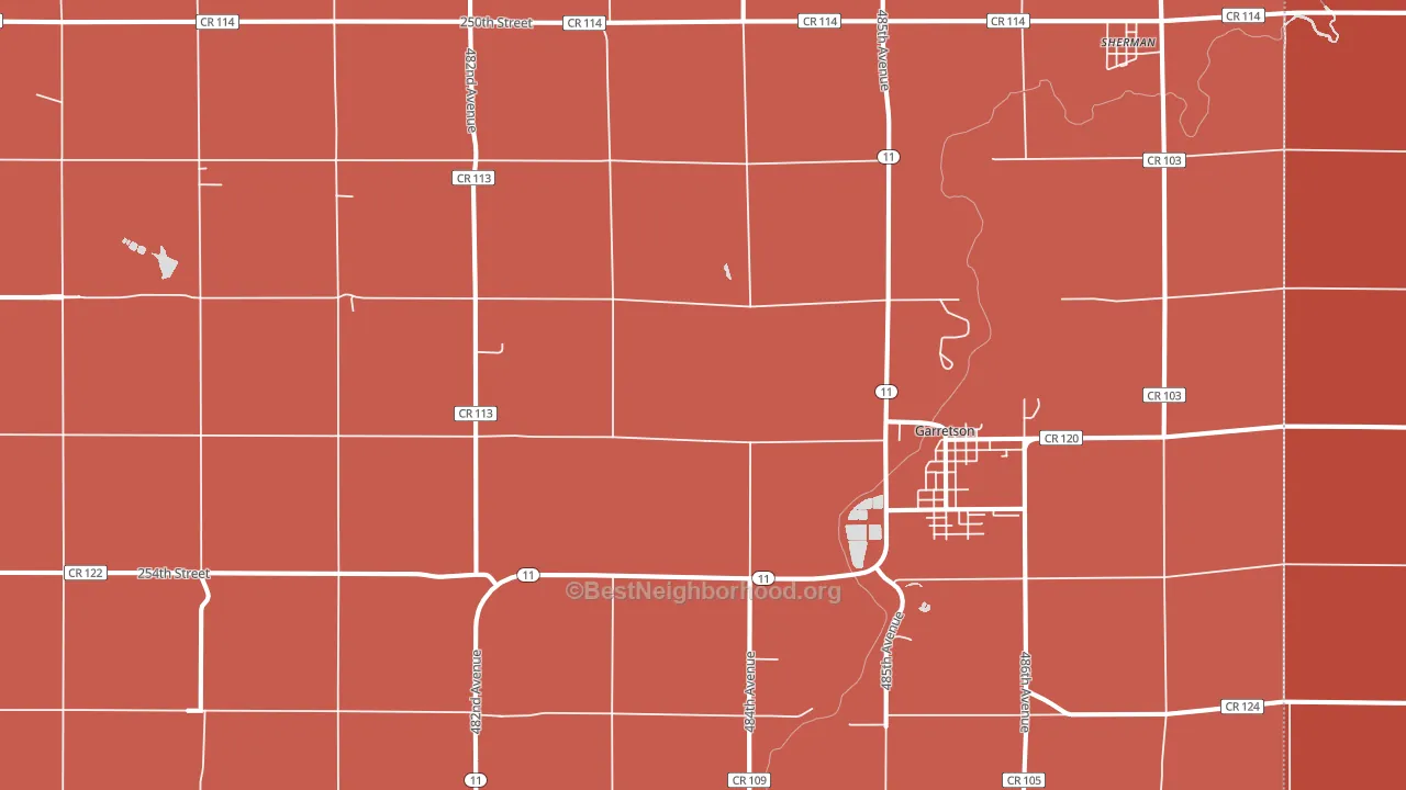 Garretson, SD block-group political-lean map