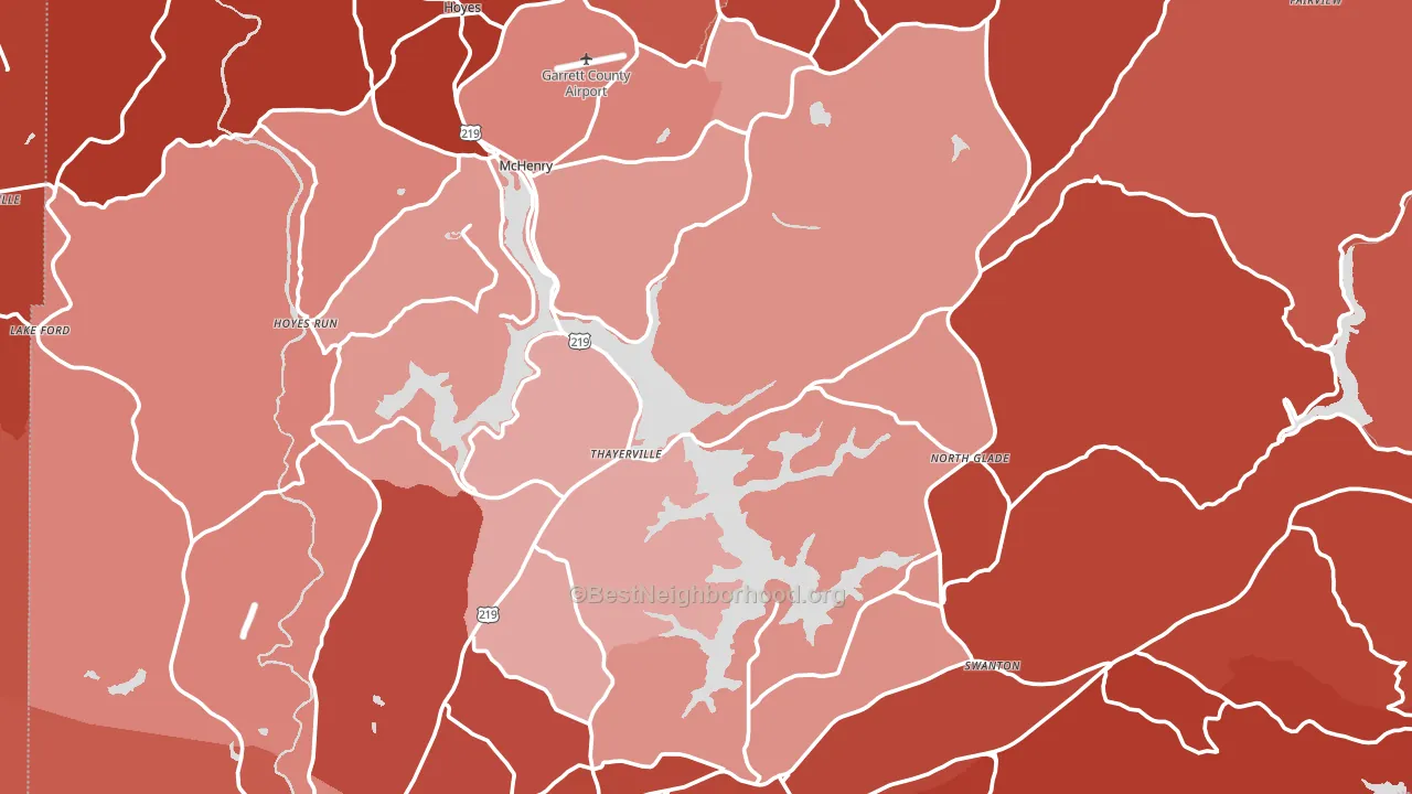 Garrett County, MD block-group political-lean map