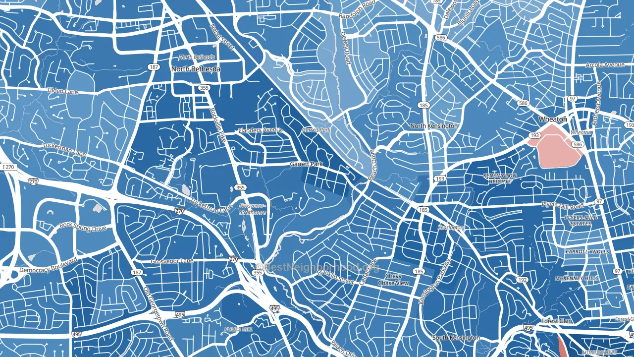 Garrett Park, MD block-group political-lean map