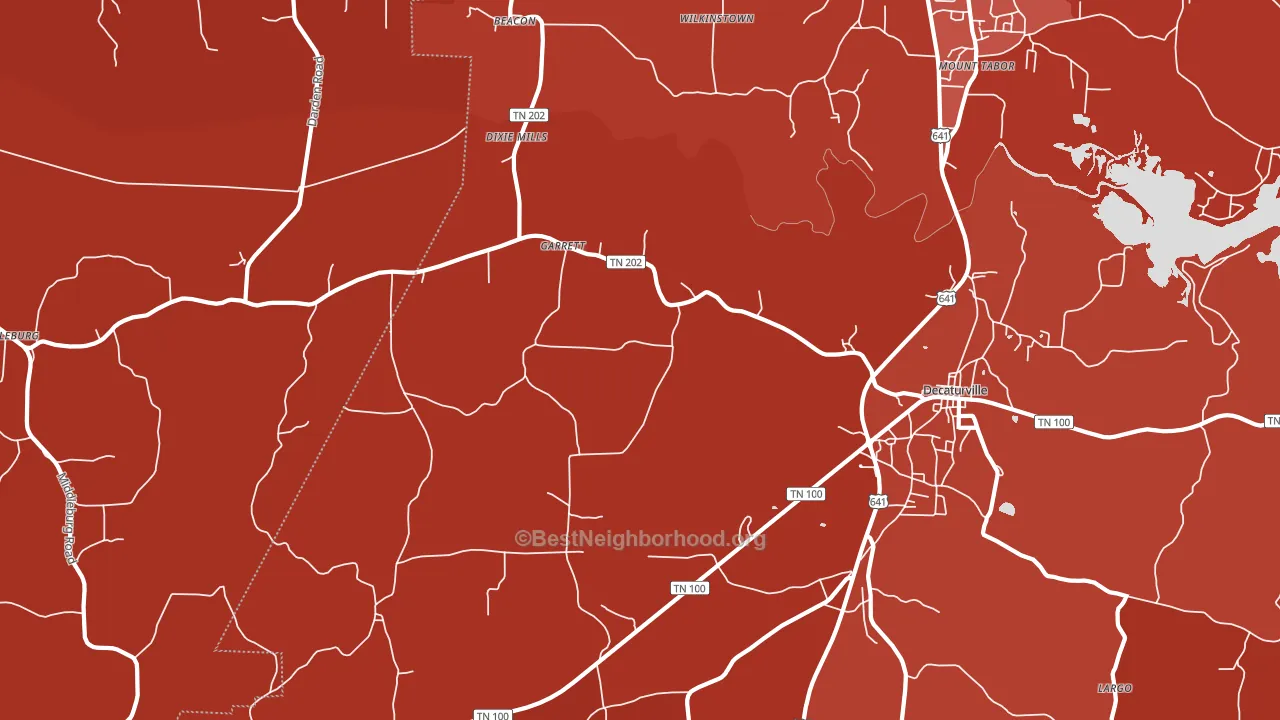 Garrett, TN block-group political-lean map