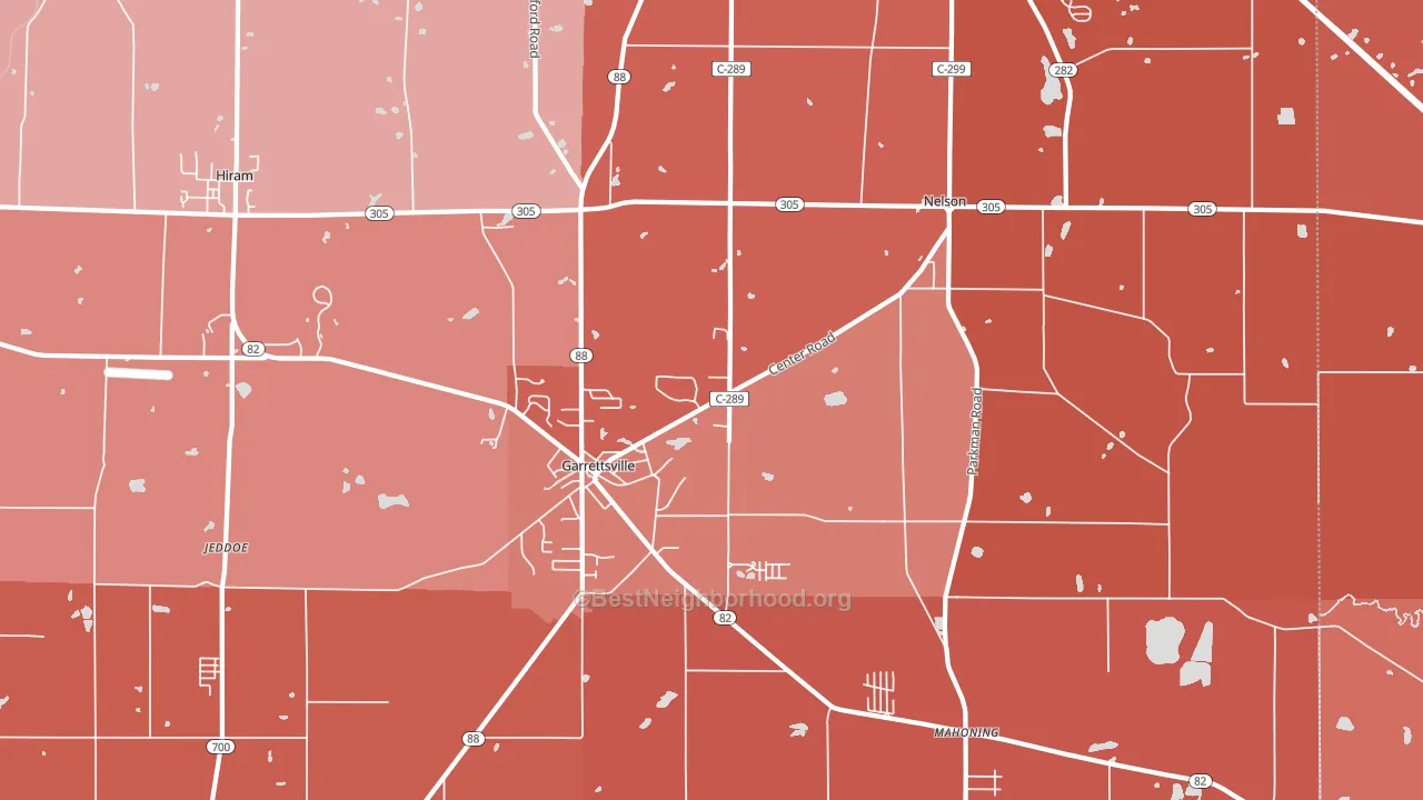 Garrettsville, OH block-group political-lean map