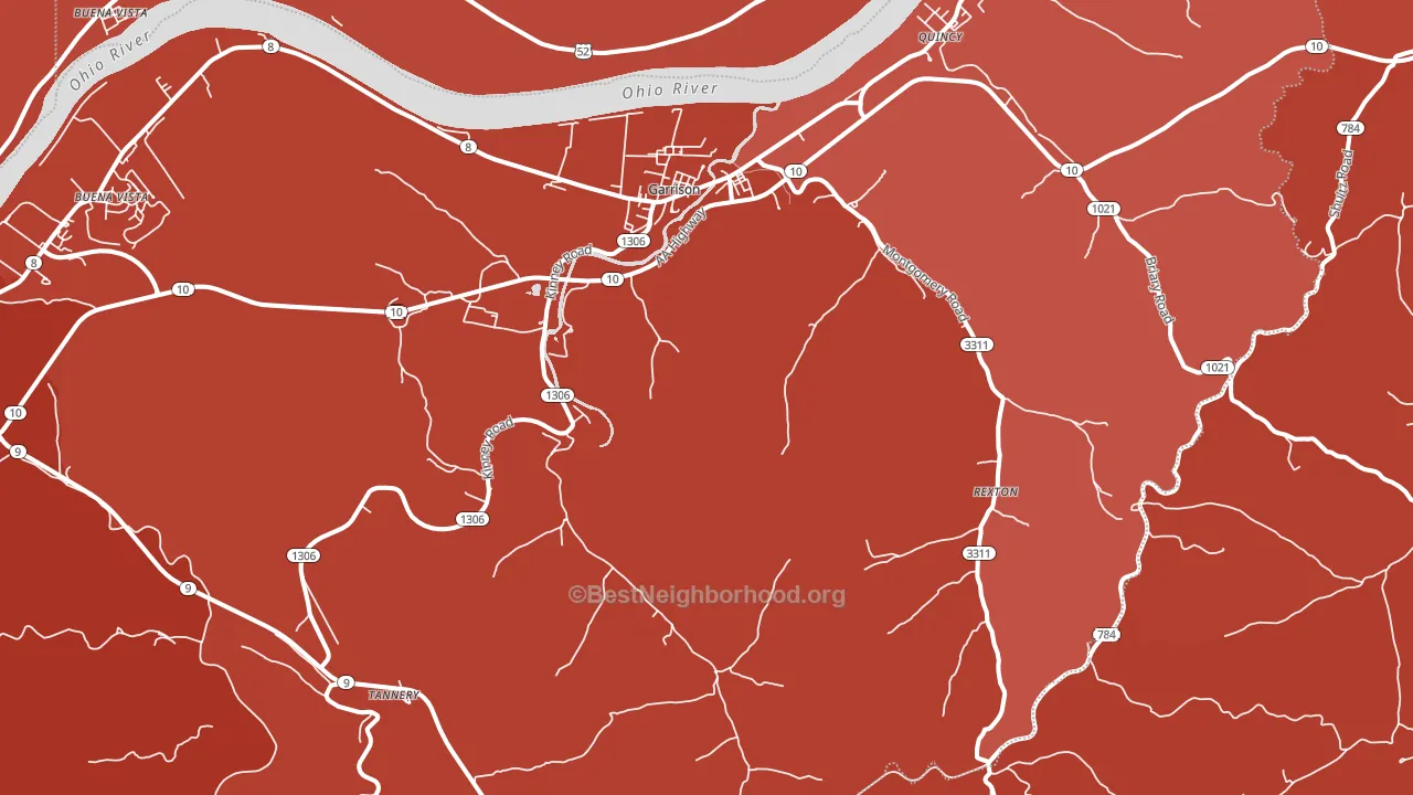 Garrison, KY block-group political-lean map