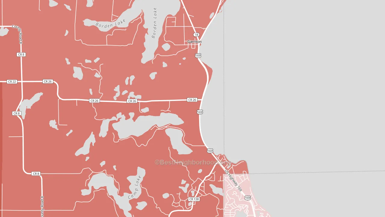 Garrison, MN block-group political-lean map