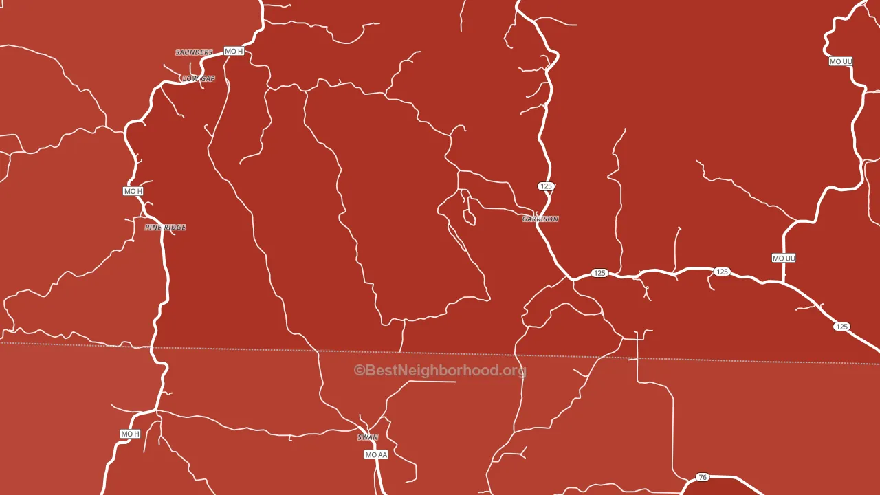 Garrison, MO block-group political-lean map