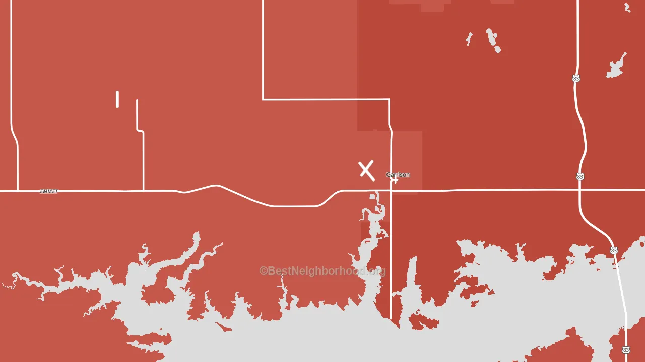 Garrison, ND block-group political-lean map