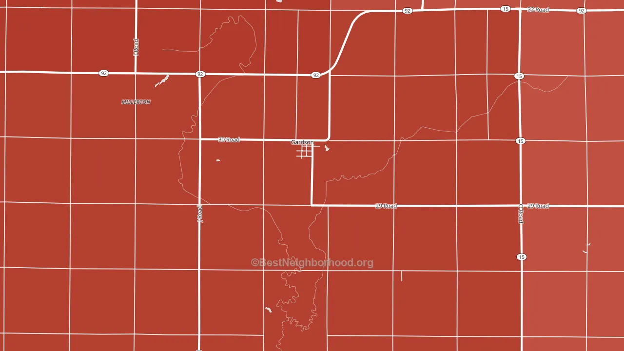 Garrison, NE block-group political-lean map