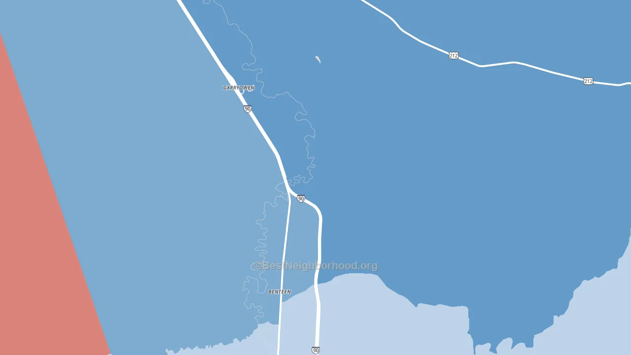 Garryowen, MT block-group political-lean map