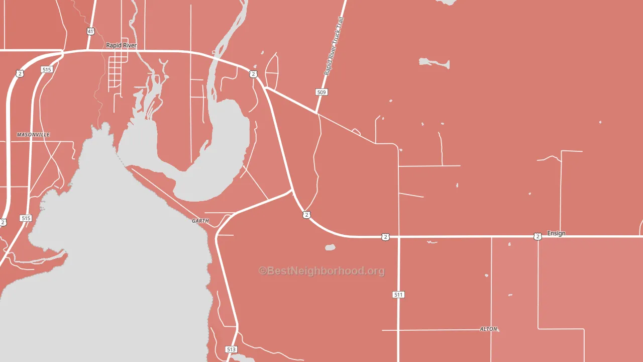 Garth, MI block-group political-lean map