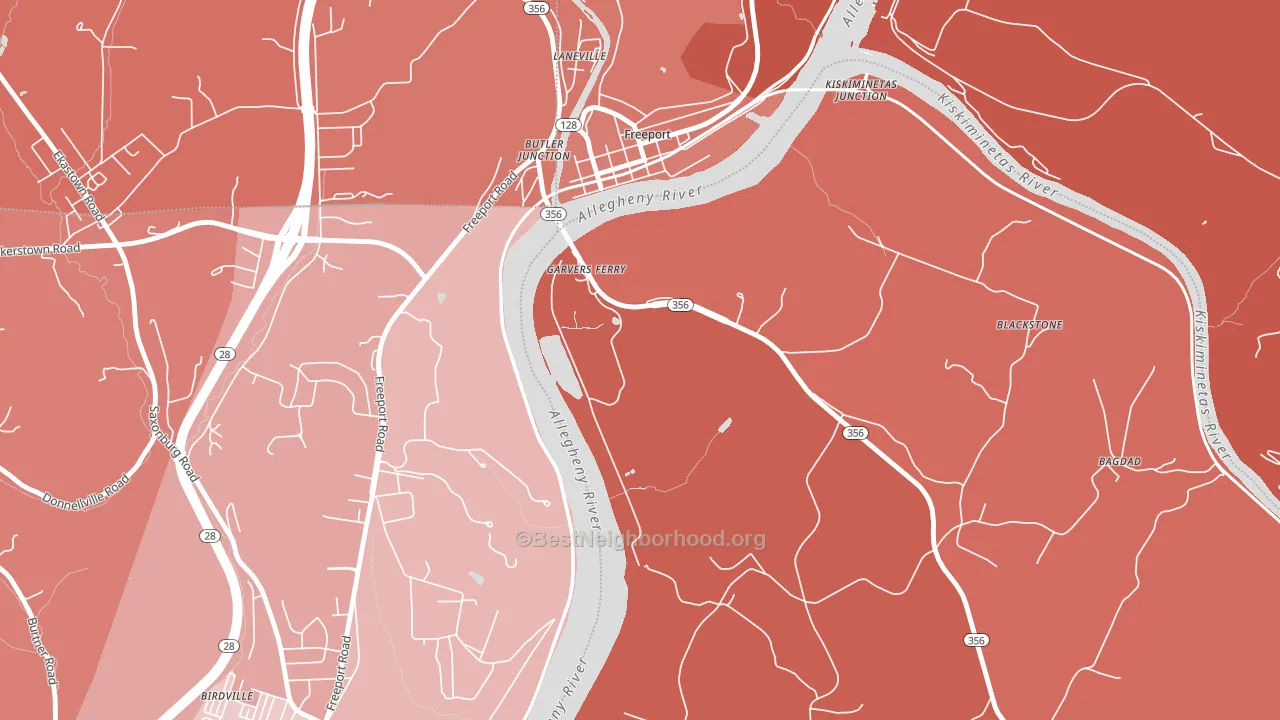 Garvers Ferry, PA block-group political-lean map