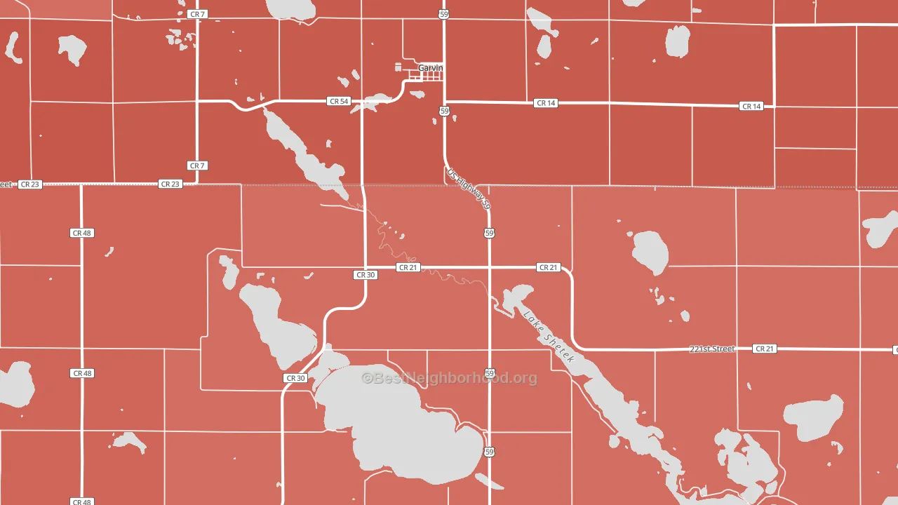 Garvin, MN block-group political-lean map