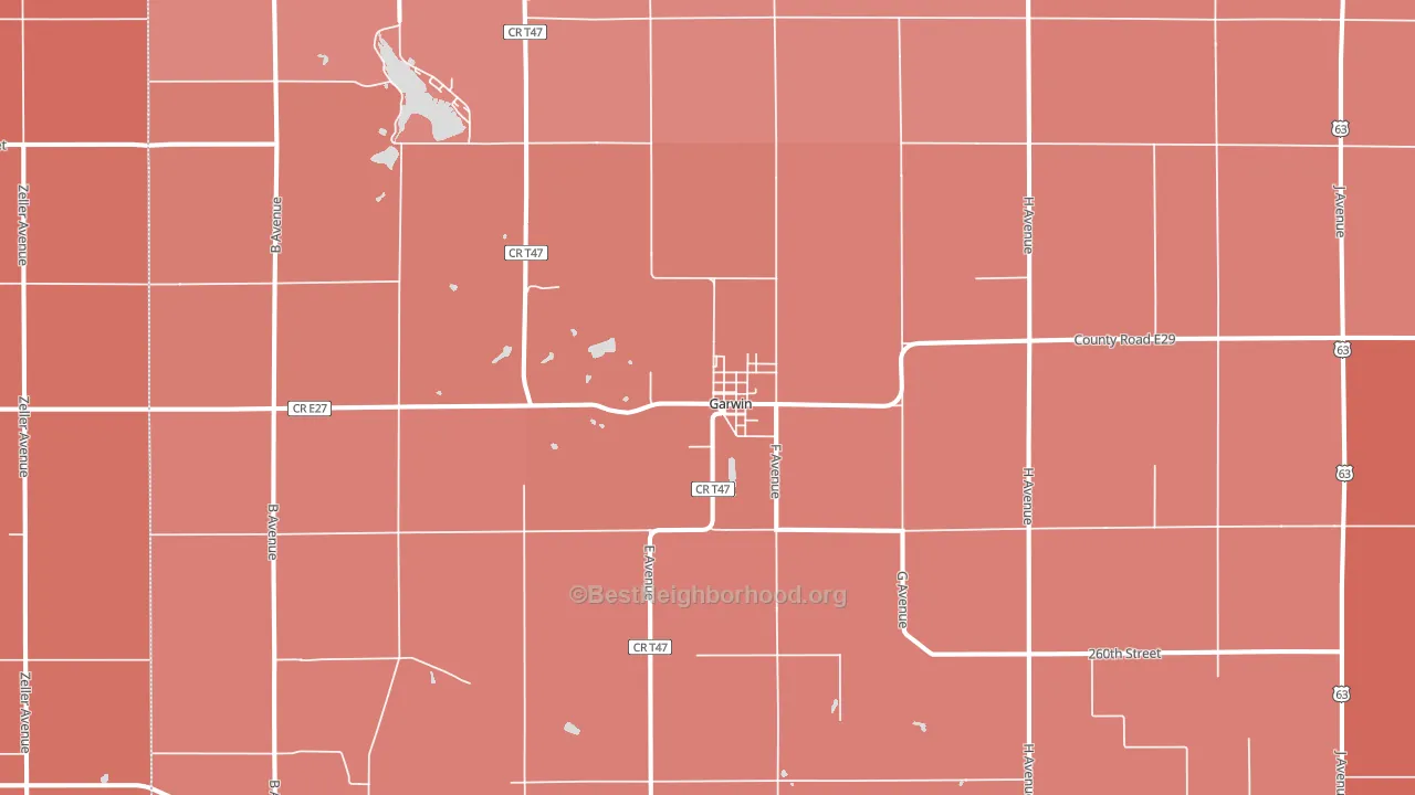 Garwin, IA block-group political-lean map