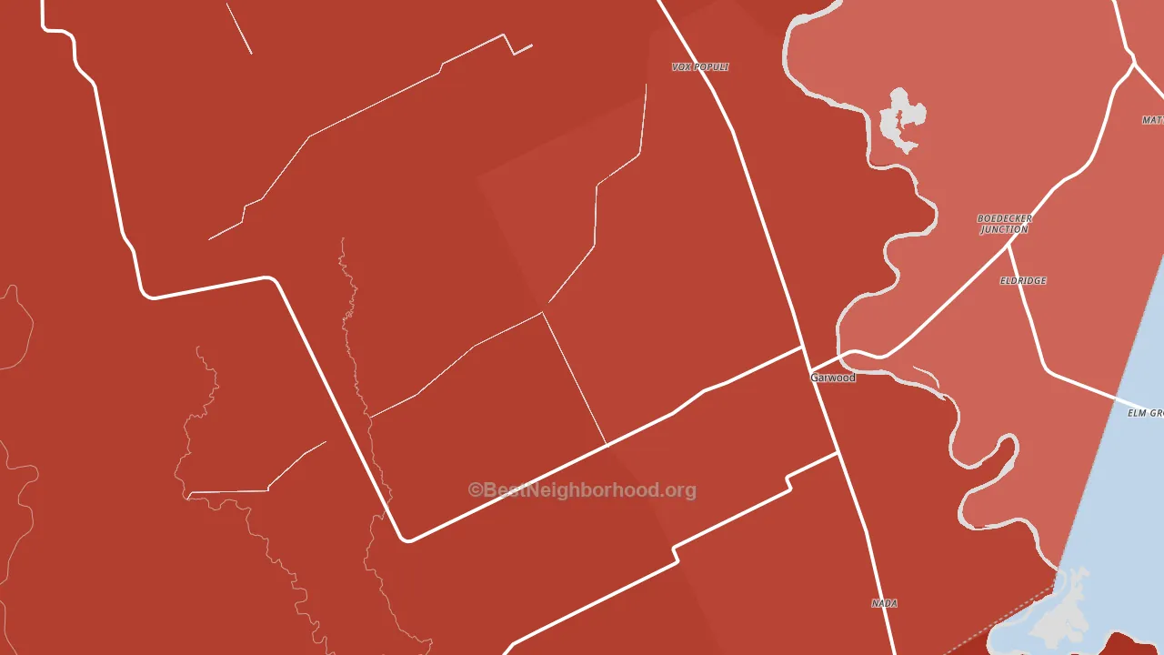 Garwood, TX block-group political-lean map