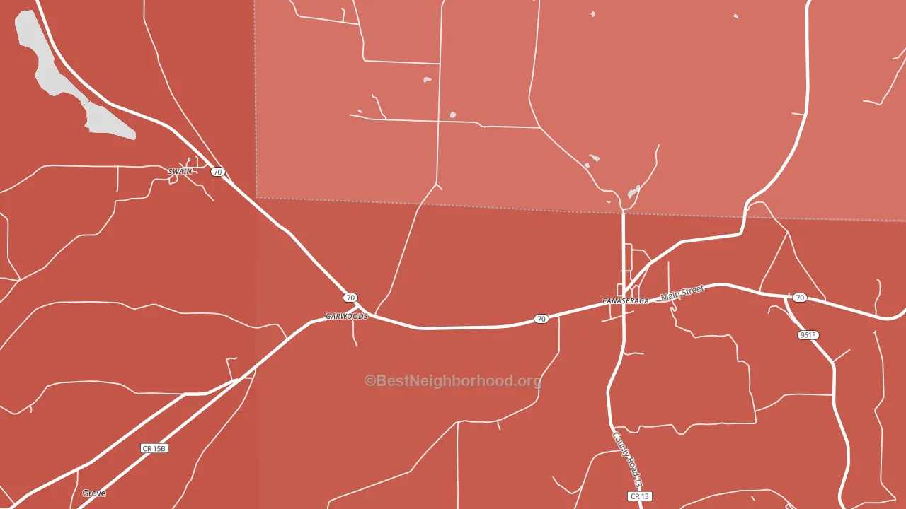 Garwoods, NY block-group political-lean map