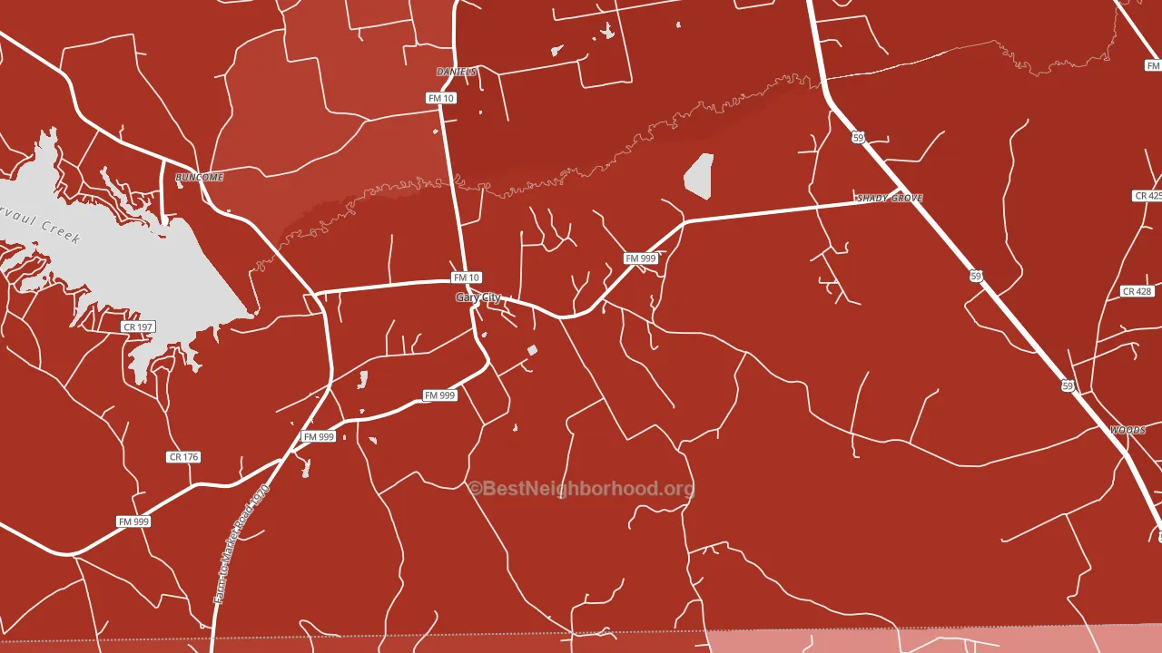 Gary City, TX block-group political-lean map