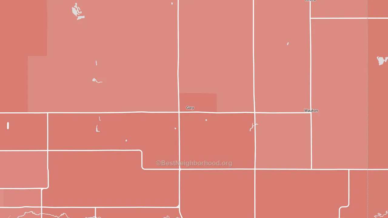 Gary, MN block-group political-lean map