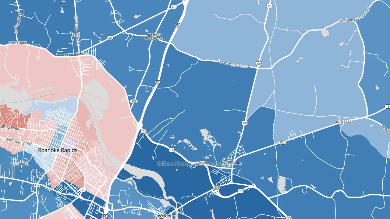 Garysburg, NC block-group political-lean map