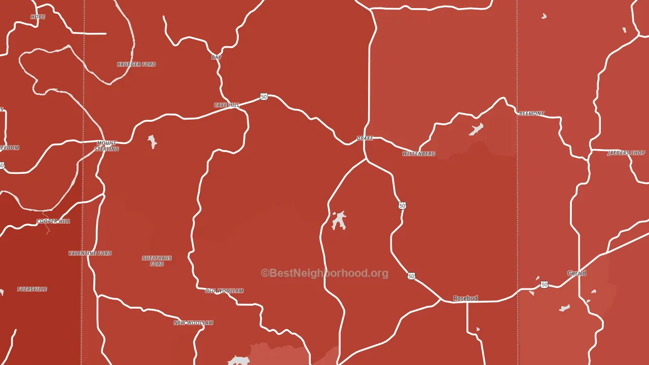 Gasconade County, MO block-group political-lean map