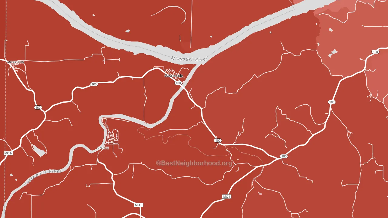 Gasconade, MO block-group political-lean map