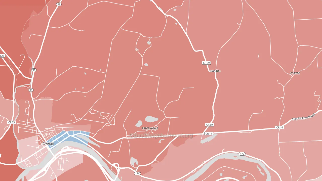 Gaskill, NY block-group political-lean map