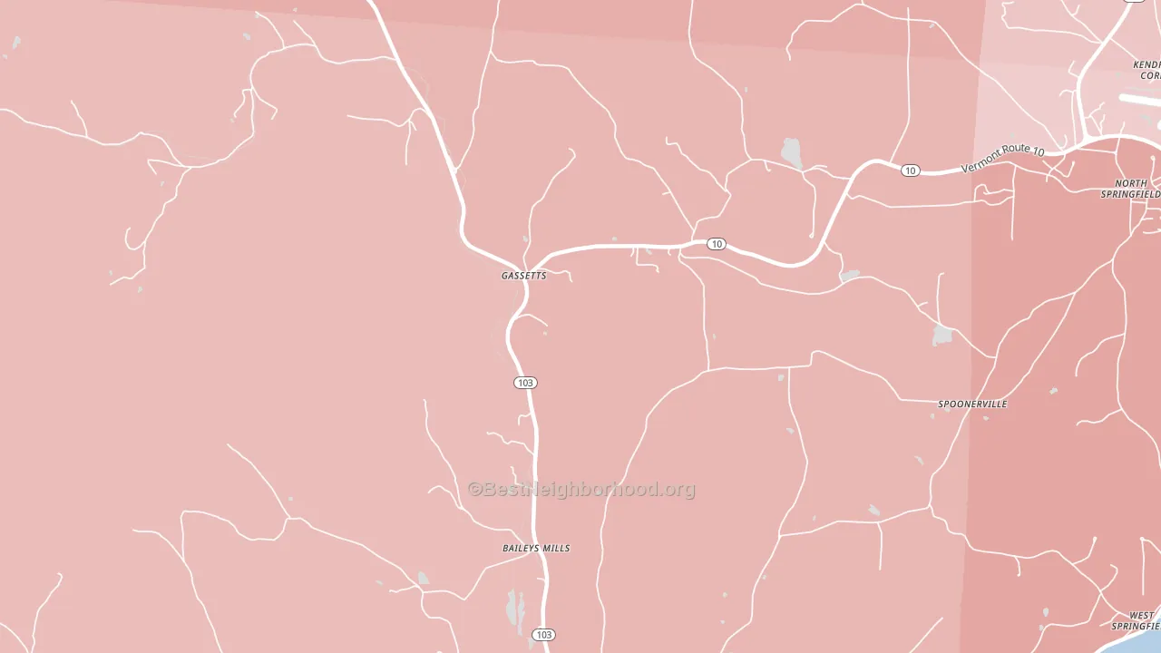 Gassetts, VT block-group political-lean map
