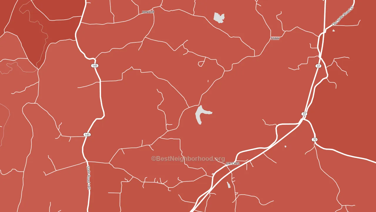 Gatchel, IN block-group political-lean map