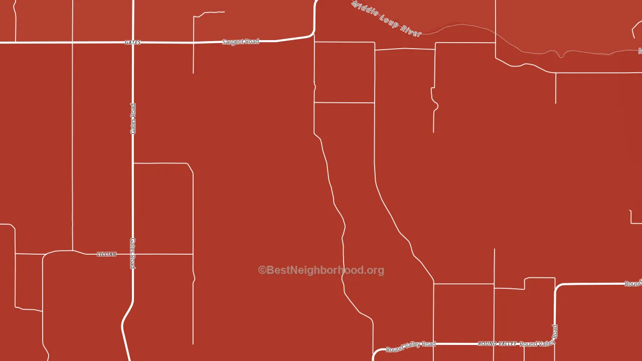 Gates, NE block-group political-lean map