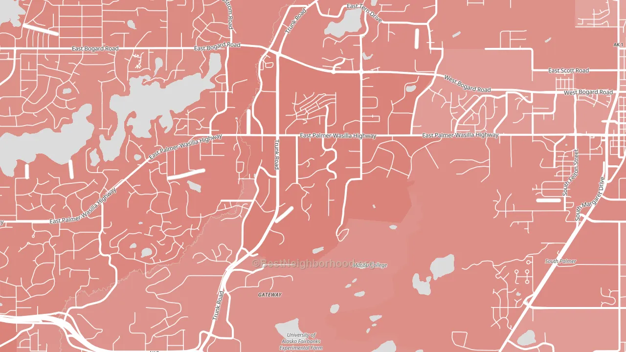 Gateway, AK block-group political-lean map