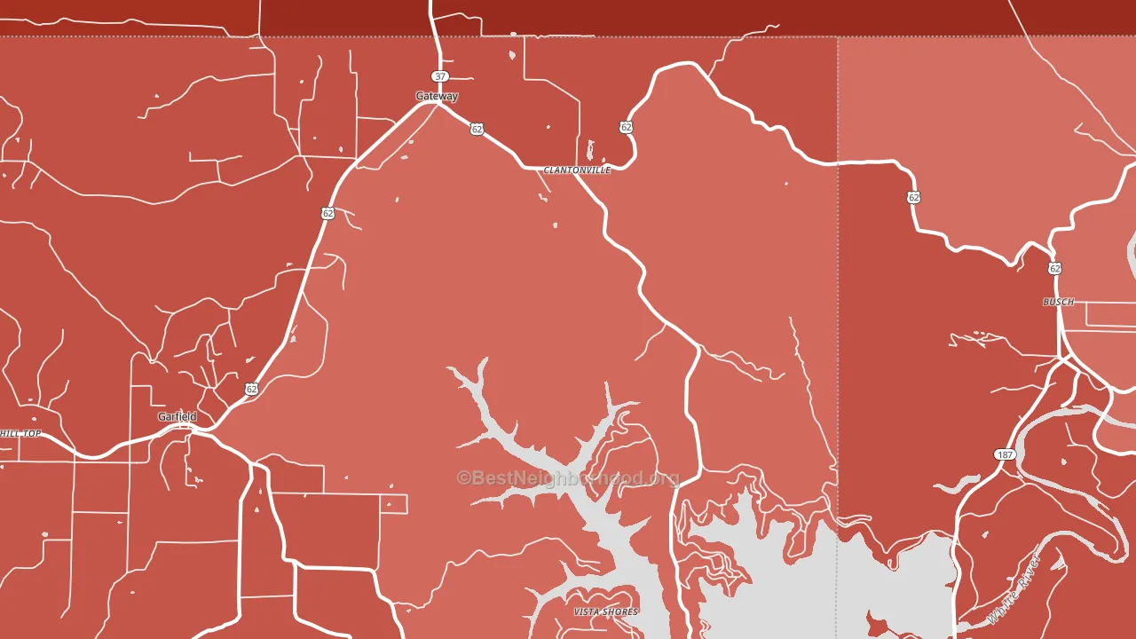 Gateway, AR block-group political-lean map