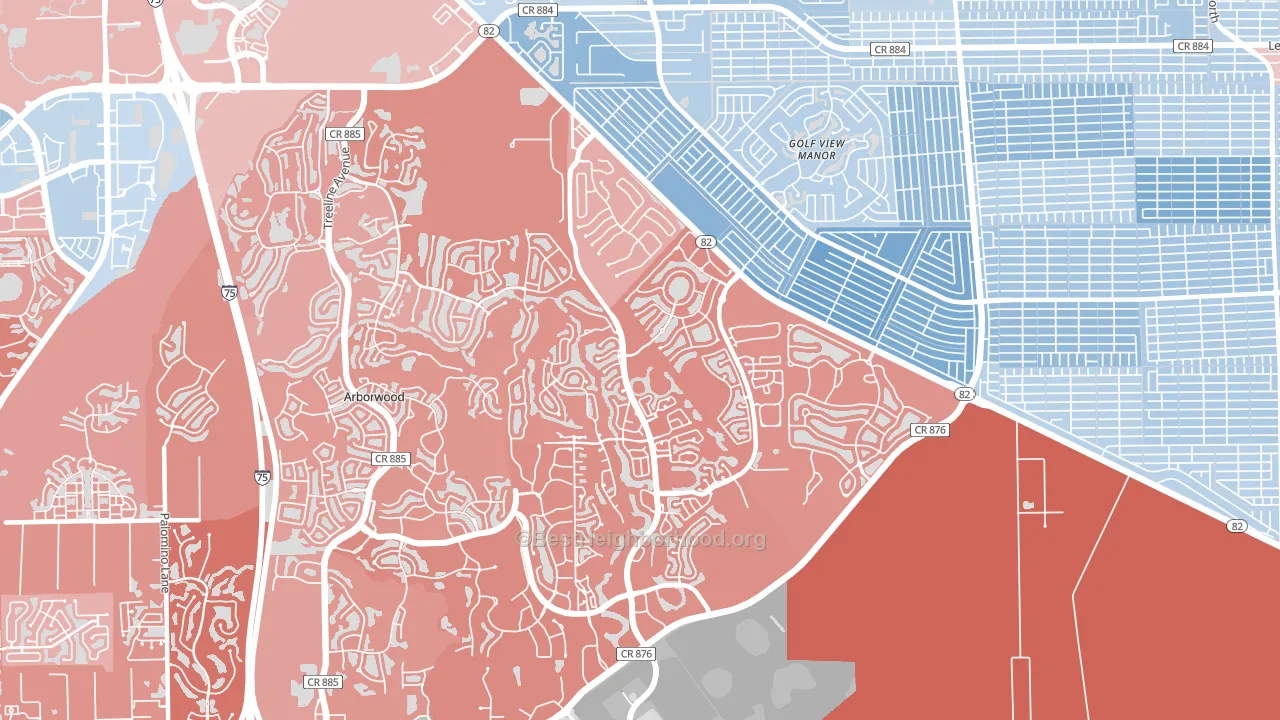 Gateway, FL block-group political-lean map