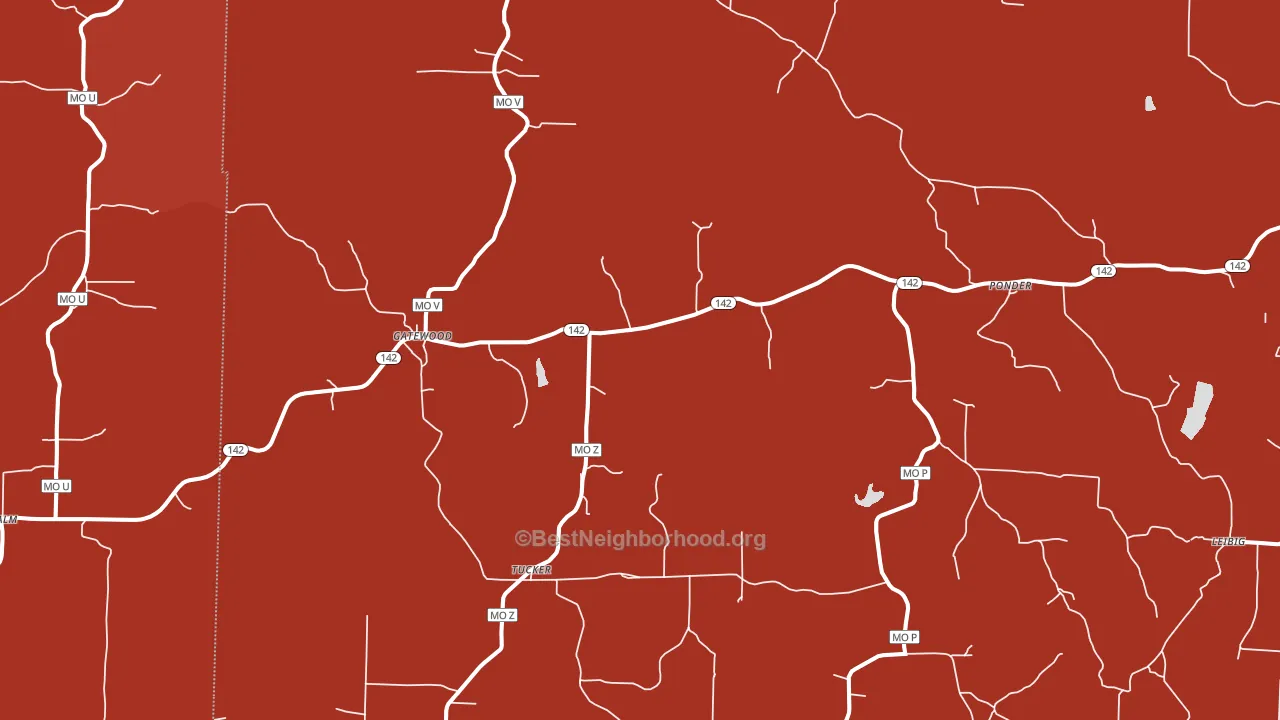 Gatewood, MO block-group political-lean map